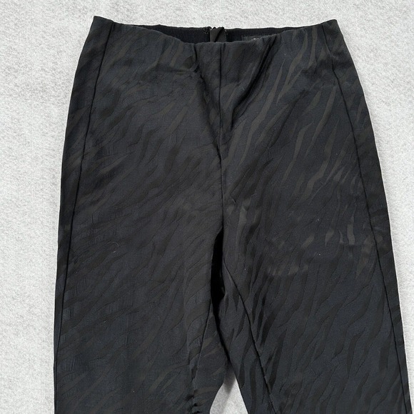 Rag & Bone Simone Pants Womens 2 Zebra Jacquard Slim Fit Cropped Ankle Black - Picture 4 of 13